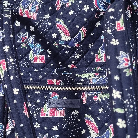 Vera Bradley Iconic Vera Tote- Holiday Owls - Picture 7 of 7